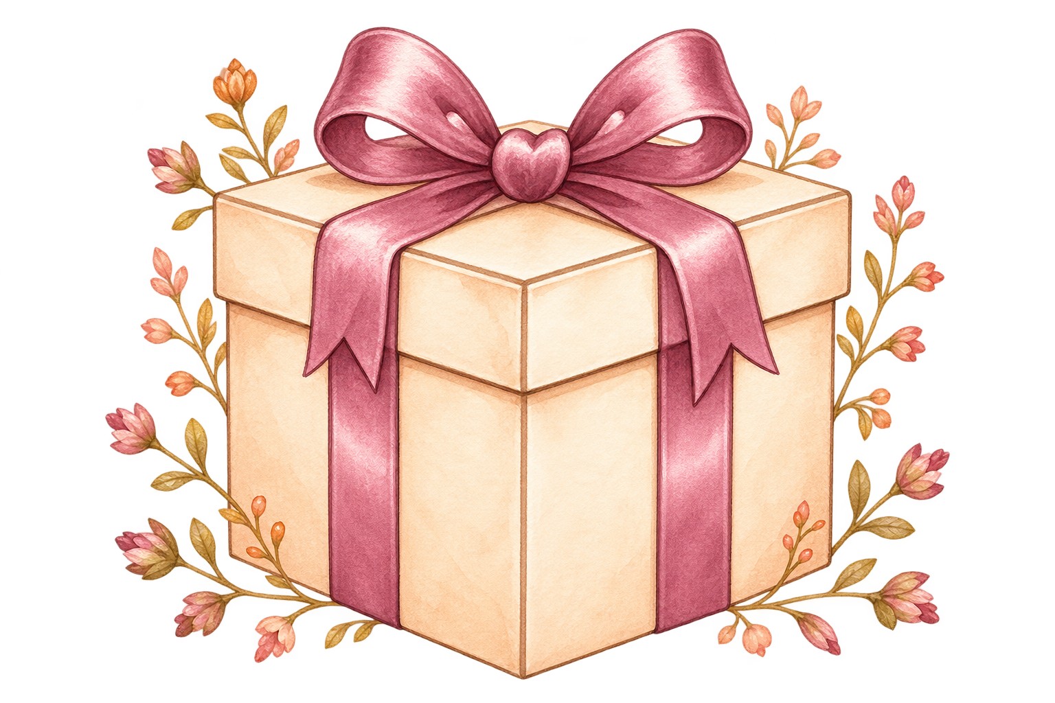 Caja de regalo con un lazo rosa