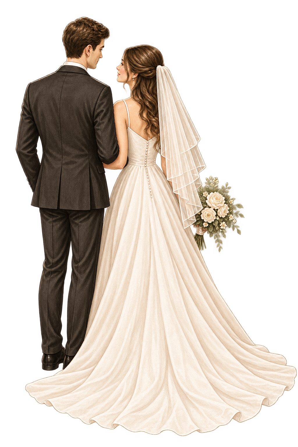 Juliette y Santiago juntos al finalizar su boda